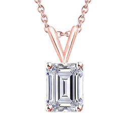 Roségoud 14K Smaragdslijpsel Natuurlijke uit de aarde gewonnen Diamanten Kettinghanger 2 Karaat