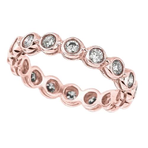 Rose Gold Echt Diamond Eternity Band Ronde Ring Set 1,60 Karaat