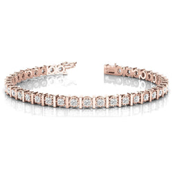 Roségoud 14K Ronde Natuurlijke uit de aarde gewonnen Diamant 8 Karaat Tennisarmband