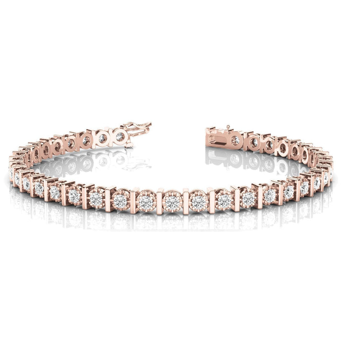 Roségouden 14K ronde diamanten 8 karaat tennisarmband - harrychadent.nl