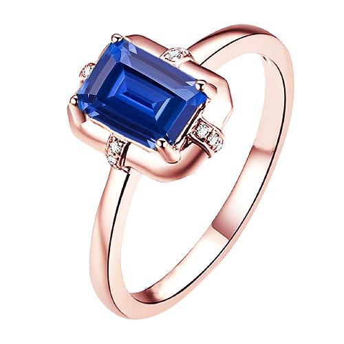 Roségouden Edelsteen Ring Ceylon Saffier & Ronde Diamanten 2,50 Karaat - harrychadent.nl