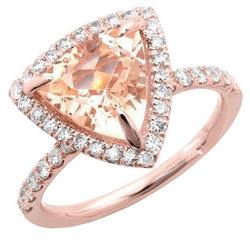 Roségouden ring van 14K 16,75 ct biljoen Morganiet en ronde diamanten