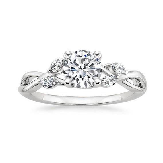 Round And Markiezin Cut Diamonds 3,50 Carats Engagement Ring WG 14K - harrychadent.nl