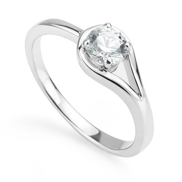 Round Cut Diamond 1.10 Carat Solitaire Ring Goud Wit 14K Nieuw - harrychadent.nl