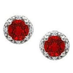 Round Cut Red Ruby Diamond Stud 4.50 karaat oorbel dames sieraden