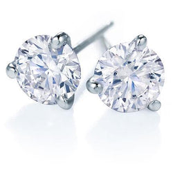 Round Cut Solitaire Diamond Studs Earring 2,40 karaat witgoud 14K