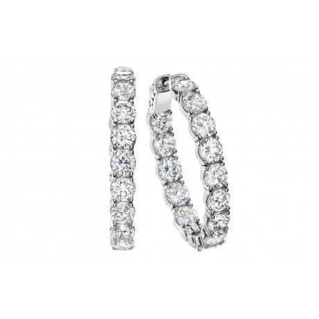 Round Cut 3.90 Karaat Sprankelende Echt Diamanten Vrouwen Hoepel Oorbellen Goud 14K