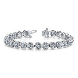 Ronde Slijpvorm Halo Natuurlijke uit de a aarde gewonnen Diamanten Armband Witgoud Nieuw 12.75 Karaat
