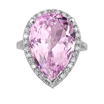 Roze Kunziet 20.40 Ct Diamanten Trouwring Witgouden Edelsteen Sieraden - harrychadent.nl