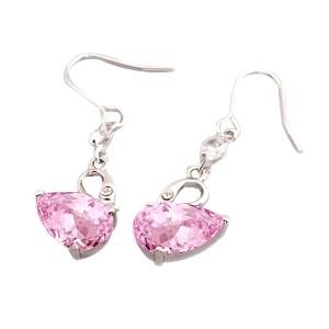 Roze Kunziet & Diamant 16.50 Karaat Dangle Oorbellen Wit Goud 14K - harrychadent.nl