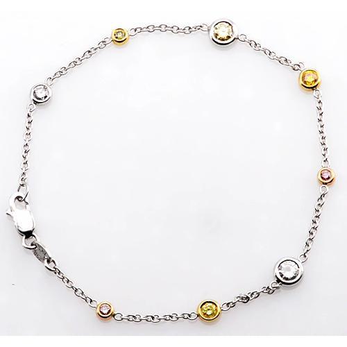 Roze en gele saffier diamanten armband 2,95 karaat dames sieraden - harrychadent.nl