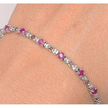 Afbeelding in Gallery-weergave laden, Roze saffier diamanten tennisarmband 9 karaat dames sieraden Nieuw - harrychadent.nl
