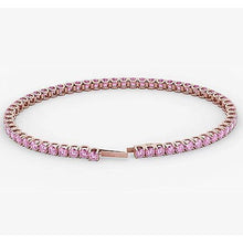 Afbeelding in Gallery-weergave laden, Roze saffier tennisarmband Rose goud 14K 5,90 karaat sieraden - harrychadent.nl
