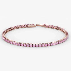 Roze saffier tennisarmband Rose goud 14K 5,90 karaat sieraden