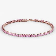 Afbeelding in Gallery-weergave laden, Roze saffier tennisarmband Rose goud 14K 5,90 karaat sieraden - harrychadent.nl
