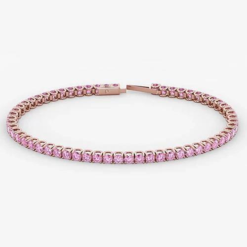 Roze saffier tennisarmband Rose goud 14K 5,90 karaat sieraden - harrychadent.nl