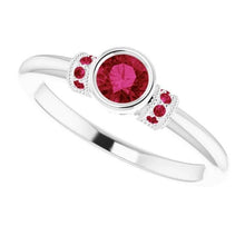 Afbeelding in Gallery-weergave laden, Ruby Ring 1 Karaat Milgrain Vrouwen Bezel Set Sieraden - harrychadent.nl
