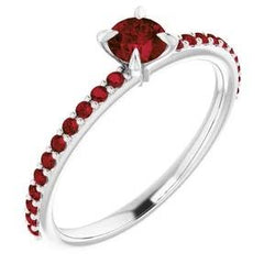 Ruby Ring 2 karaat witgoud 14K Prong Style