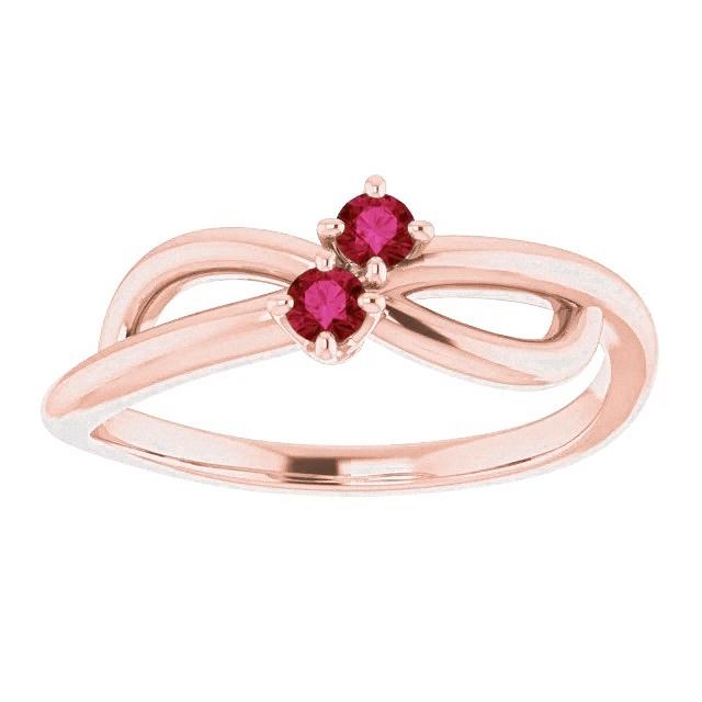 Ruby Ring Rose Gold 0.20 Karaat Infinity Twist Style U Prong Setting - harrychadent.nl