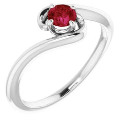 Ruby Stone Ring Solitaire 1 karaat witgoud 14K