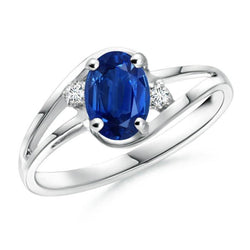 Saffier Diamant 2.20 Karaat Trouwring Wit Goud 14K