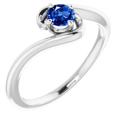 Saffiersteen Ring Freeform Shank 1 karaat witgoud 14K