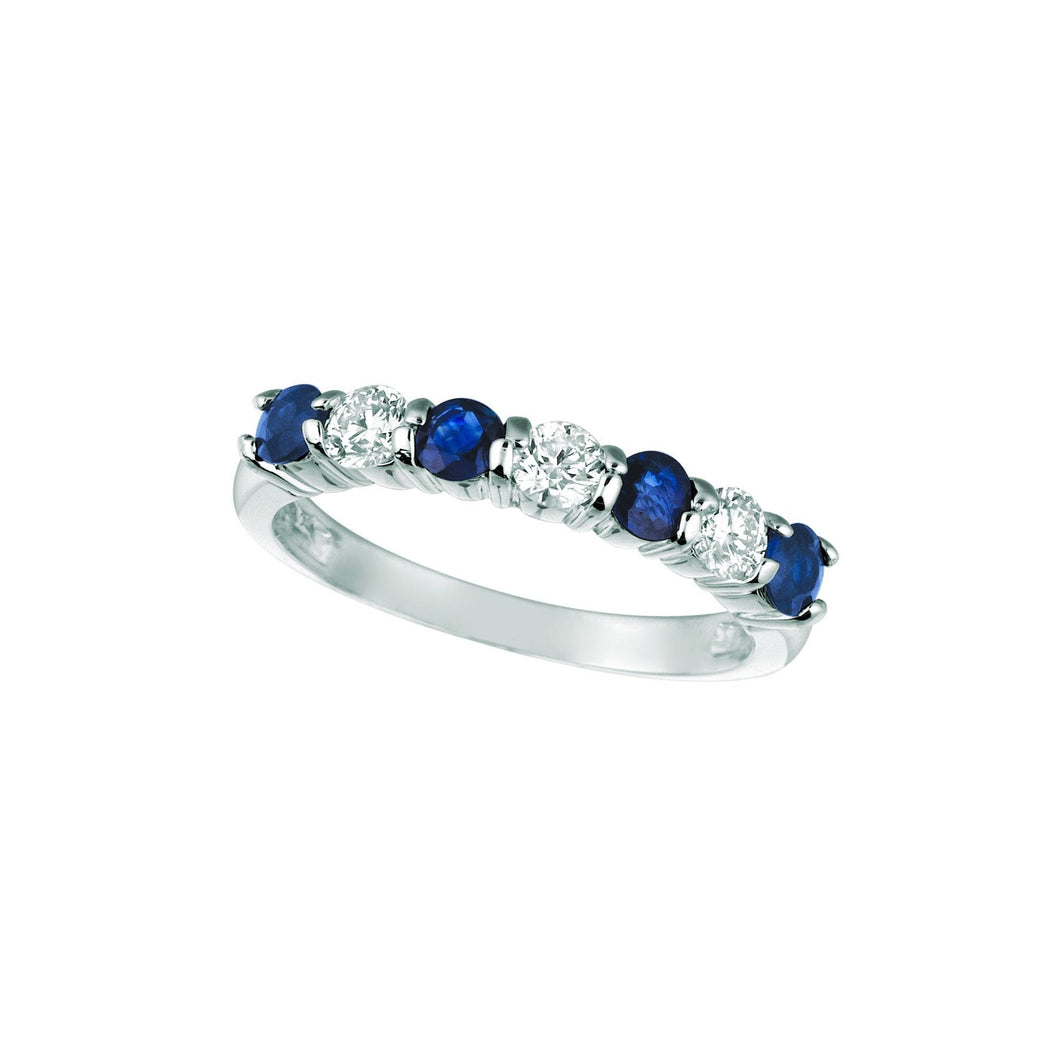 Sapphire & Diamond Eternity Band 1 karaat 14K witgoud - harrychadent.nl