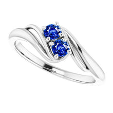 Afbeelding in Gallery-weergave laden, Sapphire Prong Setting 1 karaat ring bypass schacht wit goud 14k - harrychadent.nl
