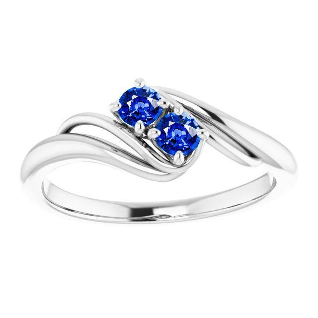 Sapphire Prong Setting 1 karaat ring bypass schacht wit goud 14k - harrychadent.nl