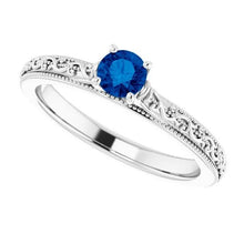 Afbeelding in Gallery-weergave laden, Sapphire Solitaire Ring 0,75 karaat Ceylon blauwe sieraden - harrychadent.nl
