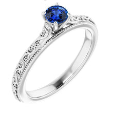 Afbeelding in Gallery-weergave laden, Sapphire Solitaire Ring 0,75 karaat Ceylon blauwe sieraden - harrychadent.nl
