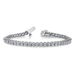Scoop Link Tennisarmband 7.50 Ct Rond Geslepen Natuurlijke uit de aarde gewonnen Diamanten Witgoud
