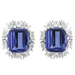 Smaragd Ceylon Sapphire Markiezin diamanten 10 ct Stud Earring