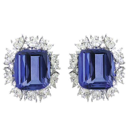 Smaragd Ceylon Sapphire Markiezin diamanten 10 ct Stud Earring - harrychadent.nl