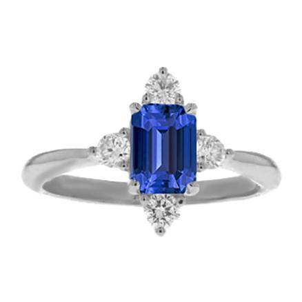 Smaragd Saffier Diamant Ring 5 steen wit goud 2 karaat sieraden - harrychadent.nl