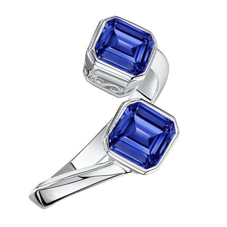 Smaragd Saffier Ring 2 stenen ring set 3 karaats gespleten schacht filigraan - harrychadent.nl