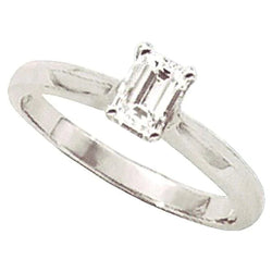 Smaragd Echt Diamanten Solitaire Ring