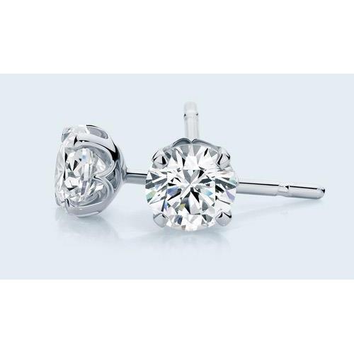 Solitaire 1,80 Ct Prong Set Ronde Diamanten Stud Oorbel Witgoud - harrychadent.nl