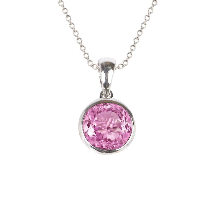Solitaire 3 karaats Kunziet hanger ketting met ketting 14K goud - harrychadent.nl