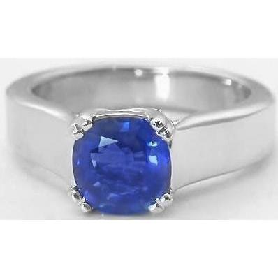 Solitaire Ceylon Sapphire 1.80 Ct Trouwring Witgoud - harrychadent.nl