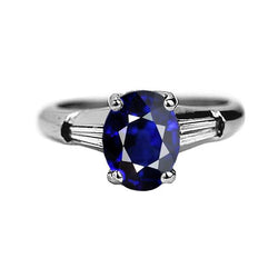 Solitaire Deep Blue Sapphire Ring 2,50 karaat dames sieraden