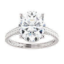Afbeelding in Gallery-weergave laden, Solitaire Diamanten Ring 4 Karaats Touw Stijl Shank Vrouwen Sieraden - harrychadent.nl
