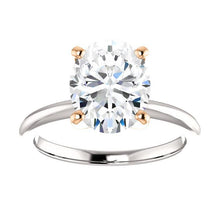 Afbeelding in Gallery-weergave laden, Solitaire Diamond Ring Two Tone 5 karaat vrouwen sieraden - harrychadent.nl
