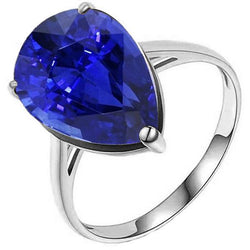 Solitaire Edelsteen Sieraden Ring Peer Sri Lankaanse Saffier 4 Karaat
