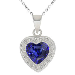 Solitaire Fancy Pendant Heart Blue Sapphire Bezel Set 2,50 karaat