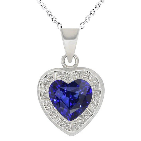 Solitaire Fancy Pendant Heart Blue Sapphire Bezel Set 2,50 karaat - harrychadent.nl