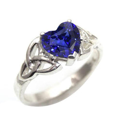 Solitaire Hart Geslepen Ring Vintage stijl Sri Lankaanse saffier 2 karaat