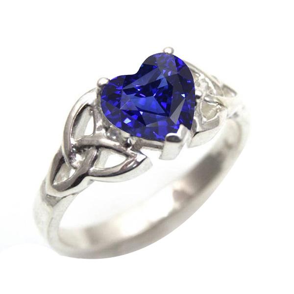 Solitaire Hart Geslepen Ring Vintage stijl Sri Lankaanse saffier 2 karaat - harrychadent.nl