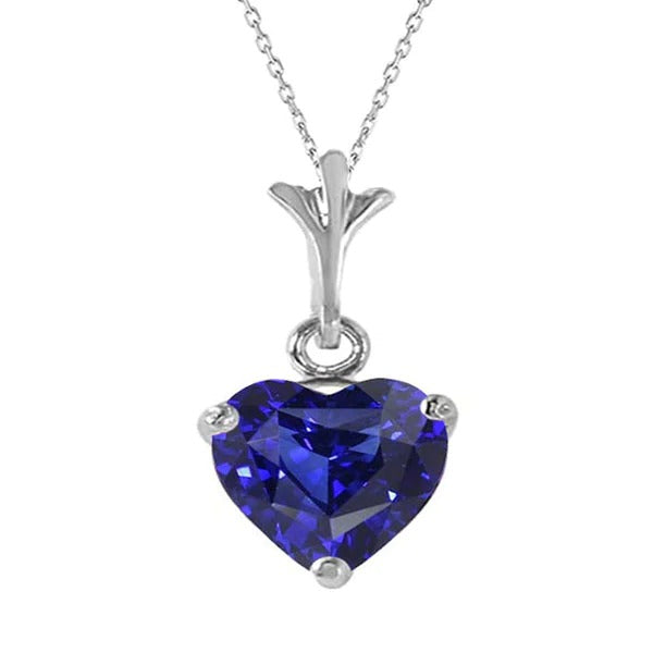 Solitaire Heart Ceylon Sapphire Fancy hanger 14K goud 2,50 karaat - harrychadent.nl