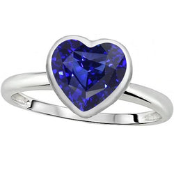 Solitaire Heart Cut Bezel Set Sri Lankaanse Sapphire Ring 2,50 karaat